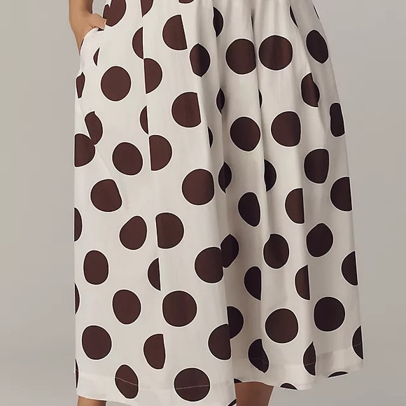 Anthropology Polka Dot Midi Skirt - size large
